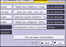 Illustration de l'écran du panneau de commande