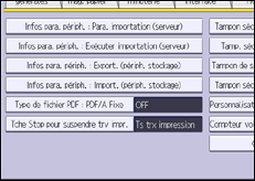 Illustration de l'écran du panneau de commande