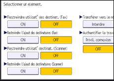 Illustration de l'écran du panneau de commande
