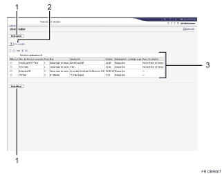 Illustration de l'écran du navigateur Web avec légende numérotée