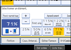 Illustration de l'écran du panneau de commande.