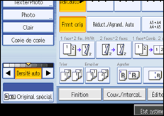 Illustration de l'écran du panneau de commande.