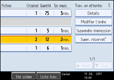 Illustration de l'&eacute;cran du panneau de commande.