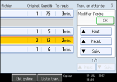 Illustration de l'&eacute;cran du panneau de commande.
