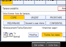 Illustration de l'&eacute;cran du panneau de commande.