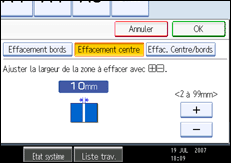 Illustration de l'écran du panneau de commande.