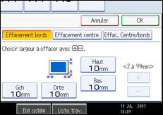 Illustration de l'écran du panneau de commande.