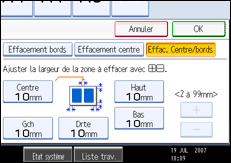 Illustration de l'écran du panneau de commande.