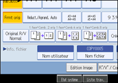 Illustration de l'écran du panneau de commande.