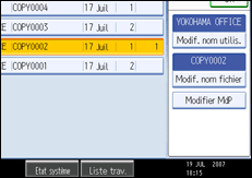 Illustration de l'&eacute;cran du panneau de commande.