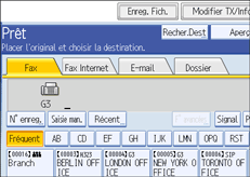 Illustration de l'&eacute;cran du panneau de commande
