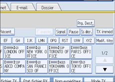 Illustration de l'&eacute;cran du panneau de commande