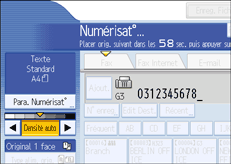 Illustration de l'&eacute;cran du panneau de commande