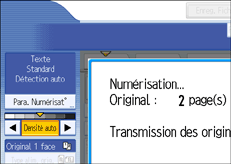 Illustration de l'&eacute;cran du panneau de commande