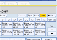 Illustration de l'&eacute;cran du panneau de commande