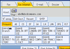 Illustration de l'&eacute;cran du panneau de commande