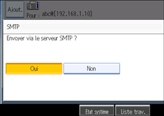 Illustration de l'&eacute;cran du panneau de commande