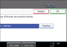 Illustration de l'&eacute;cran du panneau de commande