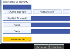 Illustration de l'&eacute;cran du panneau de commande