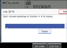 Illustration de l'&eacute;cran du panneau de commande