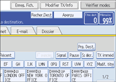 Illustration de l'&eacute;cran du panneau de commande