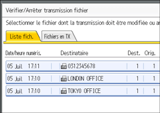 Illustration de l'&eacute;cran du panneau de commande
