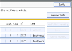 Illustration de l'&eacute;cran du panneau de commande