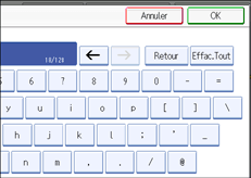 Illustration de l'&eacute;cran du panneau de commande