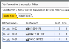 Illustration de l'&eacute;cran du panneau de commande