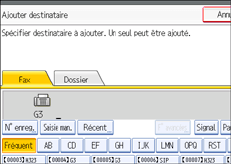 Illustration de l'&eacute;cran du panneau de commande