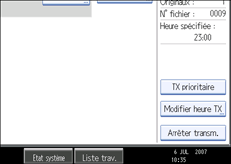 Illustration de l'&eacute;cran du panneau de commande
