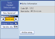 Illustration de l'&eacute;cran du panneau de commande