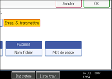 Illustration de l'&eacute;cran du panneau de commande
