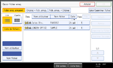 Illustration de l'&eacute;cran du panneau de commande