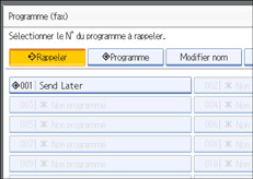 Illustration de l'écran du panneau de commande