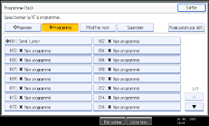 Illustration de l'écran du panneau de commande