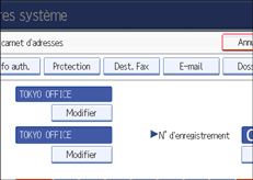 Illustration de l'&eacute;cran du panneau de commande