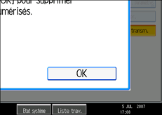 Illustration de l'&eacute;cran du panneau de commande