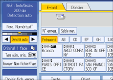 Illustration de l'&eacute;cran du panneau de commande
