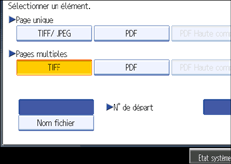 Illustration de l'&eacute;cran du panneau de commande