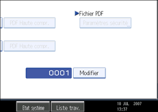 Illustration de l'&eacute;cran du panneau de commande
