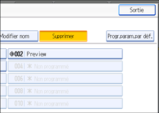 Illustration de l'écran du panneau de commande