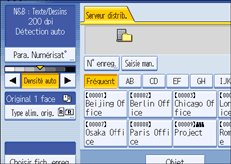 Illustration de l'&eacute;cran du panneau de commande