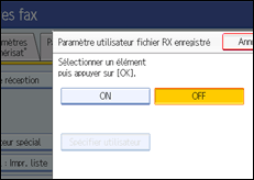 Illustration de l'&eacute;cran du panneau de commande