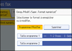 Illustration de l'&eacute;cran du panneau de commande