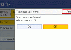 Illustration de l'&eacute;cran du panneau de commande
