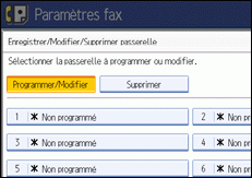 Illustration de l'écran du panneau de commande