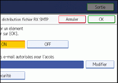 Illustration de l'&eacute;cran du panneau de commande