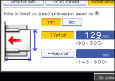 Illustration de l'écran du panneau de commande