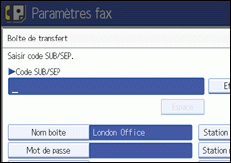 Illustration de l'&eacute;cran du panneau de commande